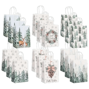 Vánoční dárková taška bílá s tianDe logem 21x8x15 cm