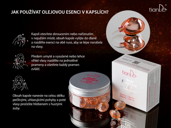 Olejová esencia na vlasy v kapsuliach, 20 ks x 1 g - Image 3