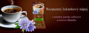 Rozpustný čekankový nápoj s extrakty parchy saflorové a rezavce šikmého